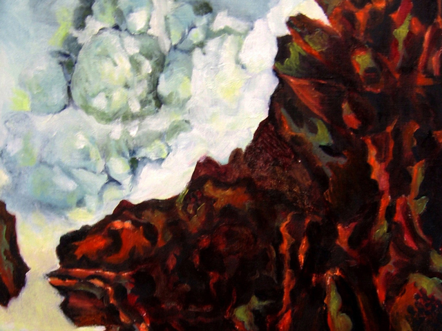 Lava & Ice II, Oil on canvas, 12 x 16 inches, 2008